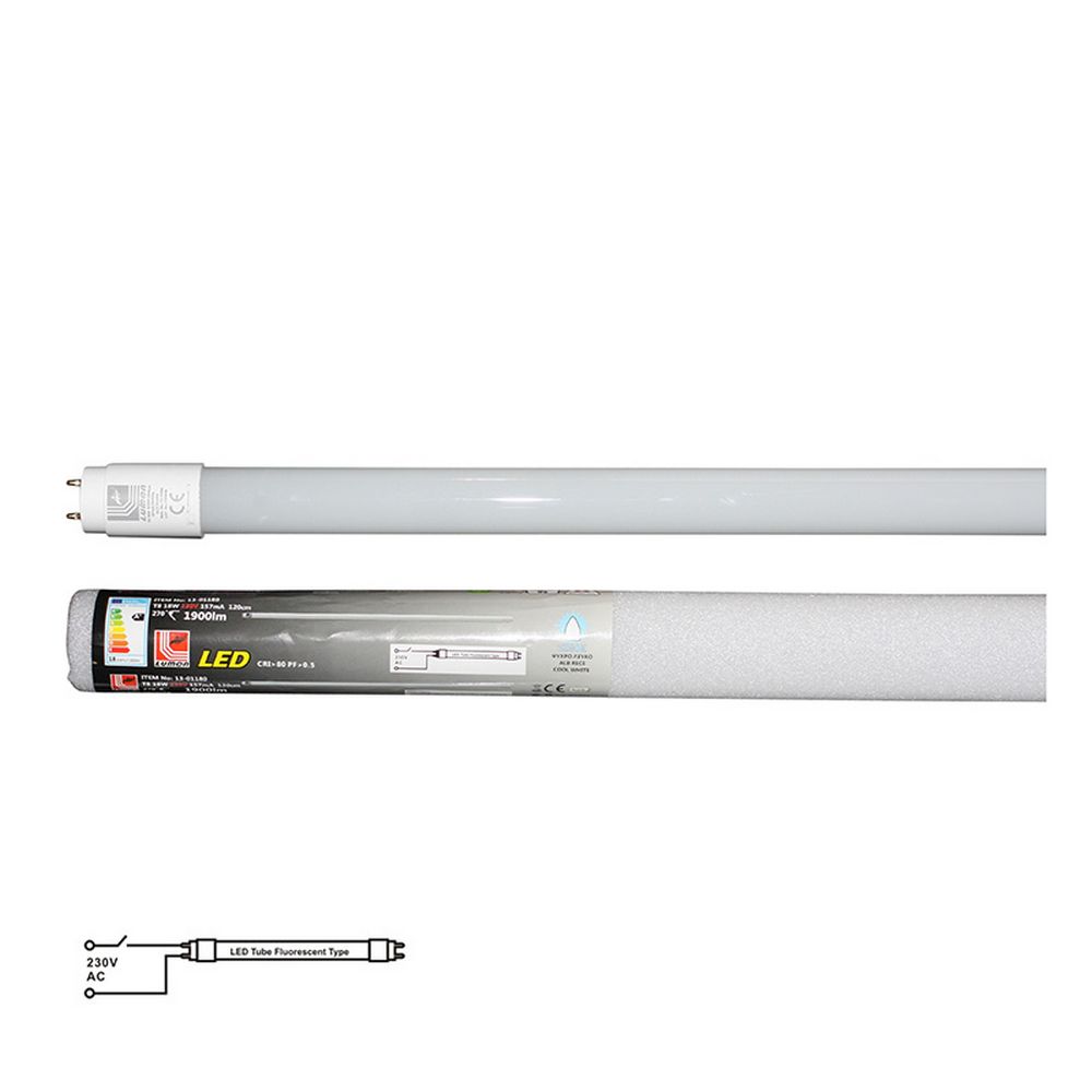 LΕD ΓΥΑΛΙΝΗ Τ8 120CΜ 18W 230V ΨΥΧΡΟ 270 ΜΟΝΗΣ ΤΡΟΦΟΔ.
