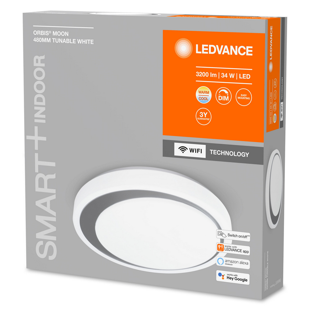 Smart+ Orbis Ceiling Moon WIFI TW 480mm white/Grey