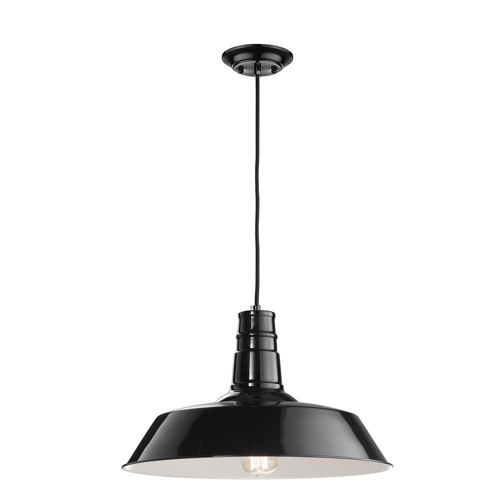 ΚΡΕΜΑΣΤΟ ΦΩΤΙΣΤΙΚΟ Osteria  Out.Shiny Black Steel-In.Matt White Steel E27 1x60W D:45 H:120cm