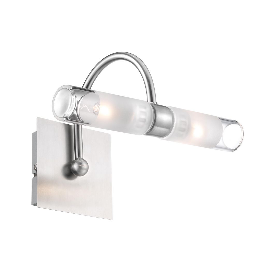 ΑΠΛΙΚΑ ΦΩΤΙΣΤΙΚΟ Dritto Satin Nickel Clear Glass G9 2x40W IP44 L:22 H:18cm