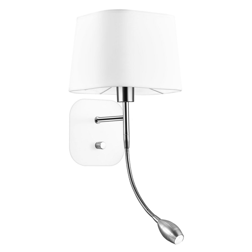 ΑΠΛΙΚΑ ΦΩΤΙΣΤΙΚΟ Montato White Metal & White Fabric Lampshade E27 1x40W (+LED 3W 3000K) L:18 H:40cm