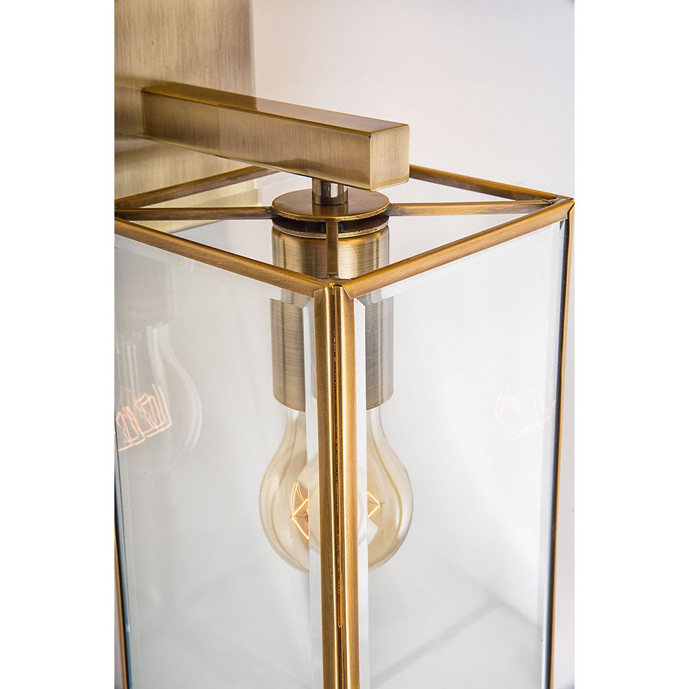 ΑΠΛΙΚΑ ΦΩΤΙΣΤΙΚΟ Flavio Antique Metal Brass & Clear Glass E27 1x60 Watt L:13 W:17.5 H: 35