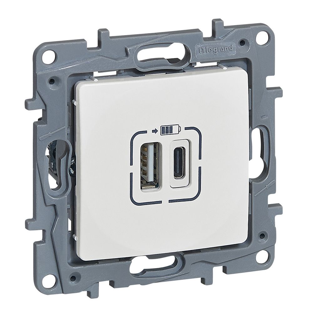 VLIFE ΠΡ 2ΧUSB ΦΟΡΤ A&C 3000MA WHITE 753106 LEGRAND
