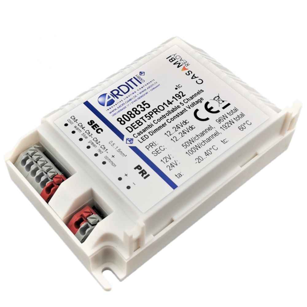 Casambi 12-24V 192W prog.5ch built-in LED dimmer DEBT5PRO14-192 808835
