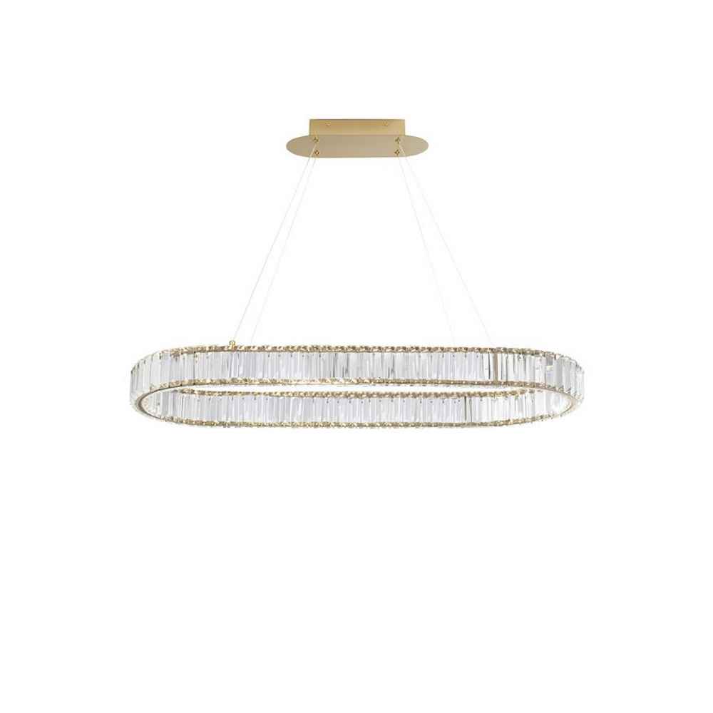 Gold Metal & Crystal LED 48W 230 Volt 4505Lm 3500K IP20 Class I L:92 W:37 H:150 cm NOVALUCE