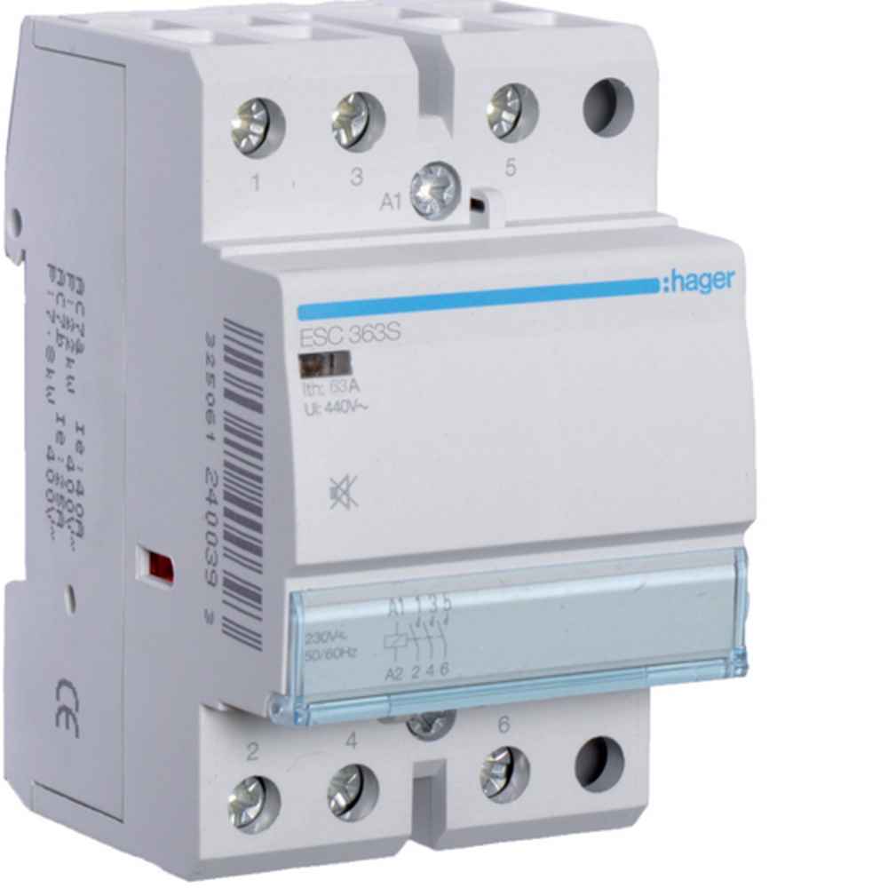 ΗΛΕΚΤΡΟΝΟΜΟΣ 230V 63A 3NO ΑΘΟΡΥΒΟΣ Hager ESC363S