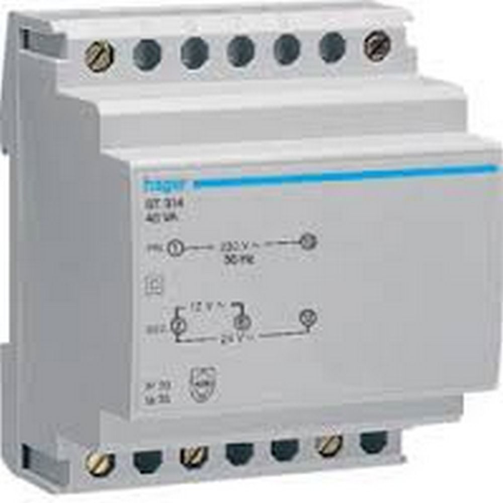 ΜΕΤΑΣΧΗΜΑΤΙΣΤΗΣ ΤΑΣΗΣ ΑΣΦΑΛΕΙΑΣ ΡΑΓΑΣ 230V ΕΞΟΔΟΣ 12-24V 40VΑ ST314 HAGER