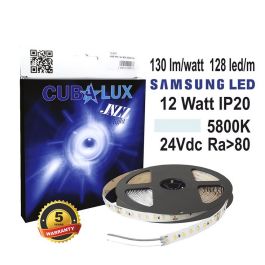 ΤΑΙΝΙΑ 12W ΙΡ20 24V 5500Κ 5Μ 120LΕD JΑΖΖ 13-0866