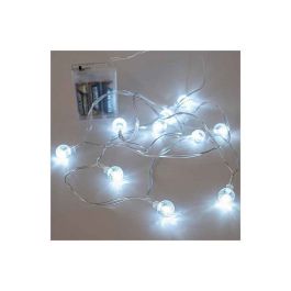 ΣΕΙΡΑ, 10 LED 5mm, ΑΚΡΥΛΙΚΕΣ ΔΙΑΦΑΝΕΣ ΜΠΑΛΕΣ 1.8cm, ΜΠΑΤΑΡΙΑΣ 3xAA, ΔΙΑΦΑΝΟ PVC ΚΑΛΩΔΙΟ, ΛΕΥΚΟ LED ΑΝΑ 15cm, ΠΡΟΕΚΤΑΣΗ ΠΑΡΟΧΗΣ 50cm, IP20